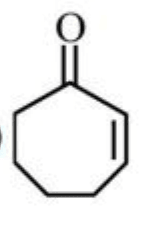 The chemical reaction shows a long chain dicarbonyl compound with a ketone and an aldehyde group undergoing intramolecular aldol condensation. The options show different possible cyclopentene and cyclohexene ring-closed products containing either a ketone or an aldehyde group.