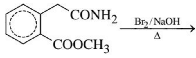Reaction of phthalimide/phthalamate derivative with Br2/NaOH and heating.
