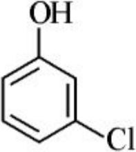 Four substituted phenol structures: (1) 4-nitrophenol, (2) 4-chlorophenol, (3) 4-methylphenol, (4) phenol.