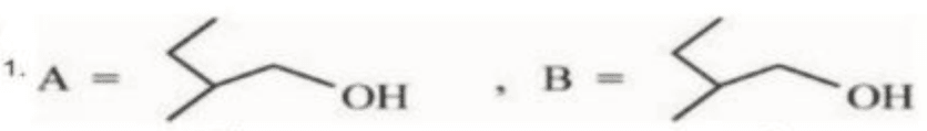 Reaction scheme of an alkene with Hg(OAc)2, H2O / NaBH4 to give B and BH3, THF / H2O2/OH- to give A.